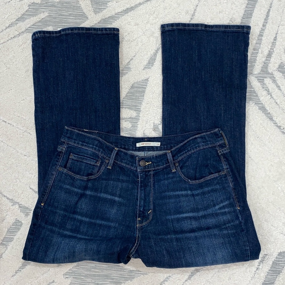 Levi’s 515 Bootcut 5 Pocket Medium Rise Darker Wash Denim Jeans-Size 14-Wide Leg